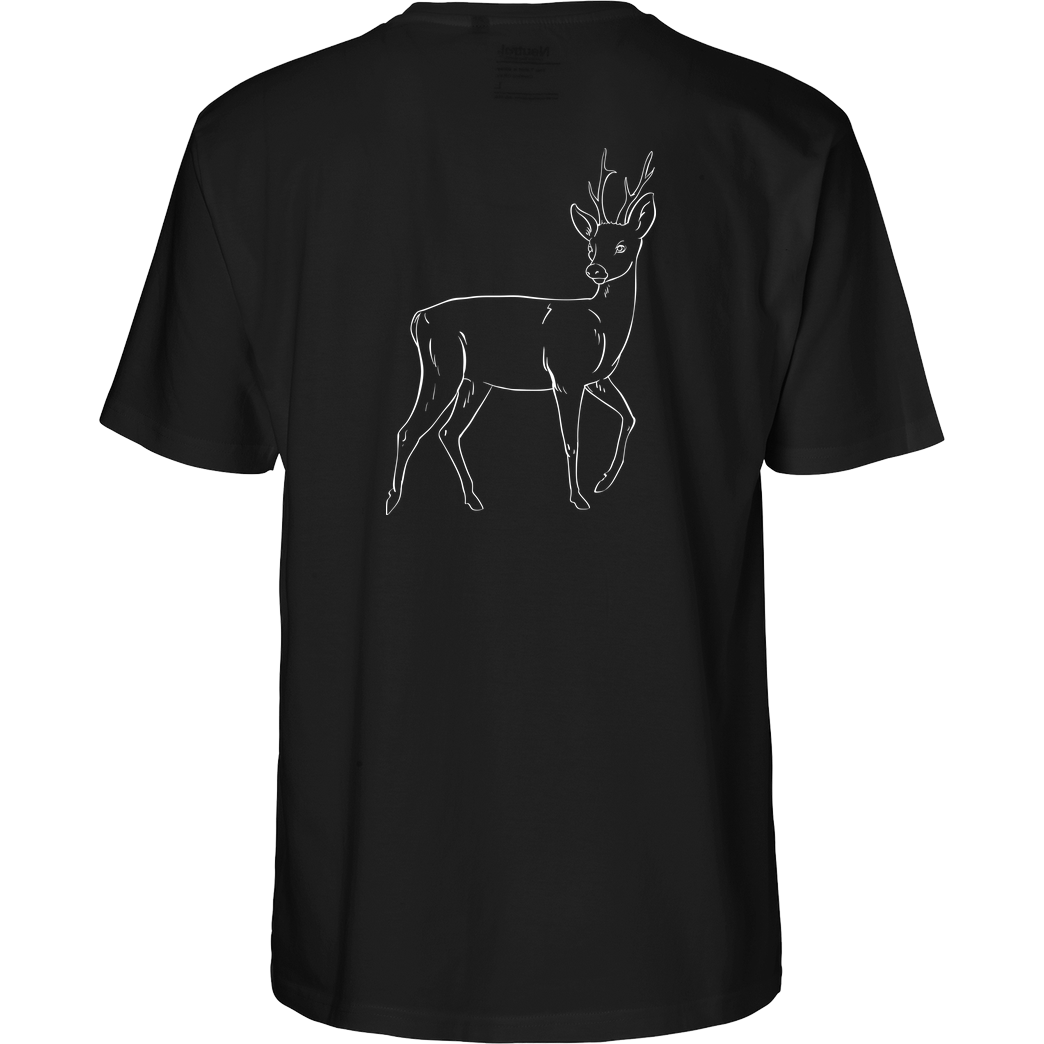 St. Hubertus Tropfen Rehbock back Schriftzug Pocket T-Shirt Fairtrade T-Shirt - black